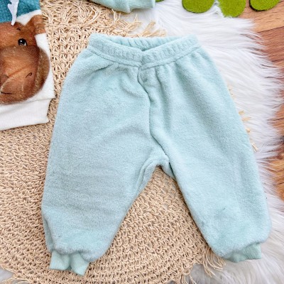 Conj. Casaco Winter Friends e Calça de Pelinho - Verde e Off White